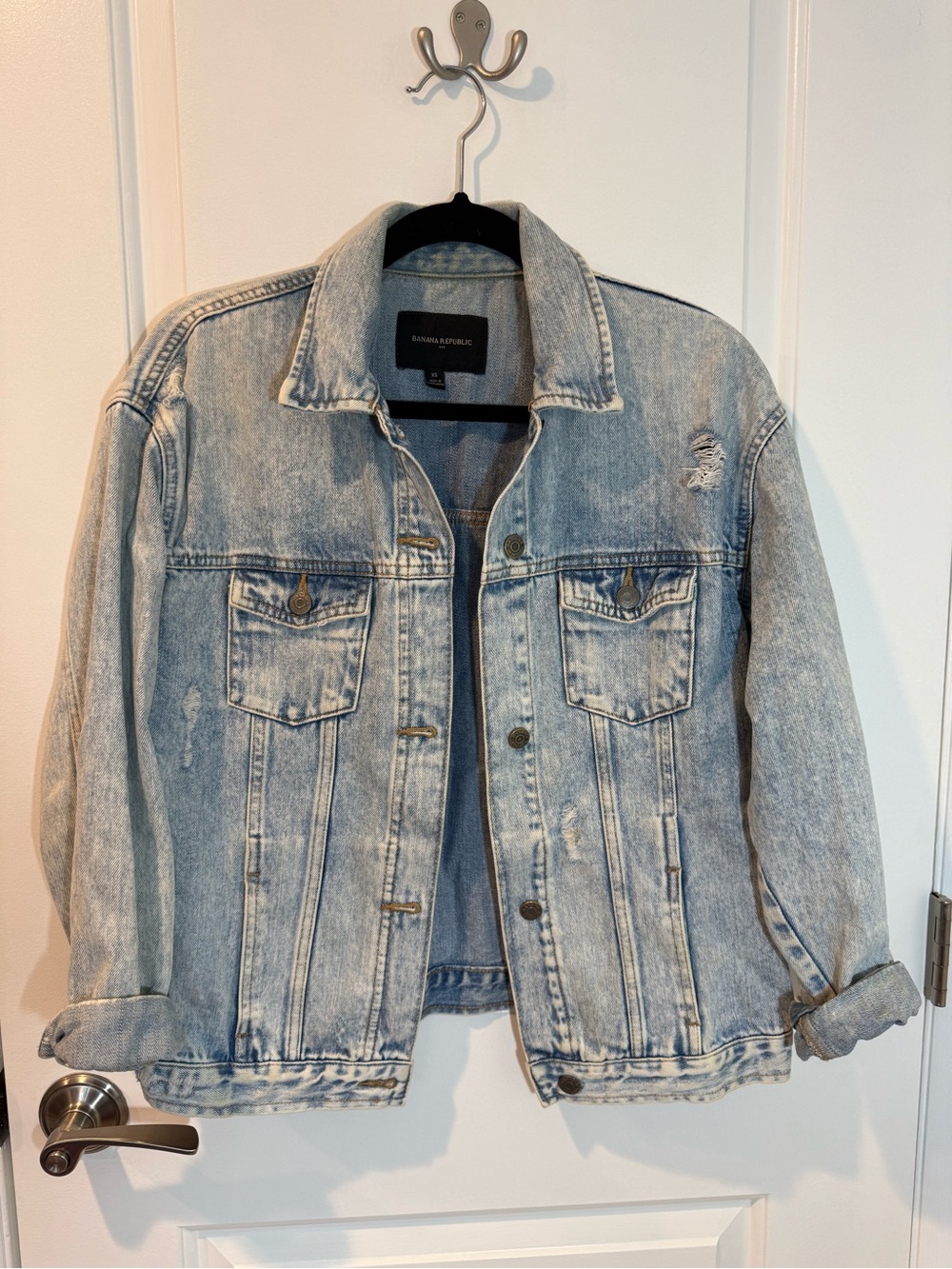 Banana Republic Light Blue Acid-Wash Denim Jacket - Women’s